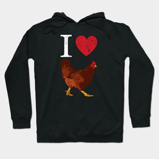 I heart Chickens Vintage Hoodie by FandomizedRose